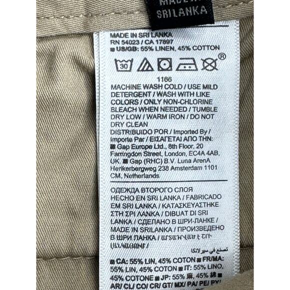 Banana Republic Linen Blend Tan Chino Shorts High Rise Summer Beach Golf 30 - Picture 6 of 9